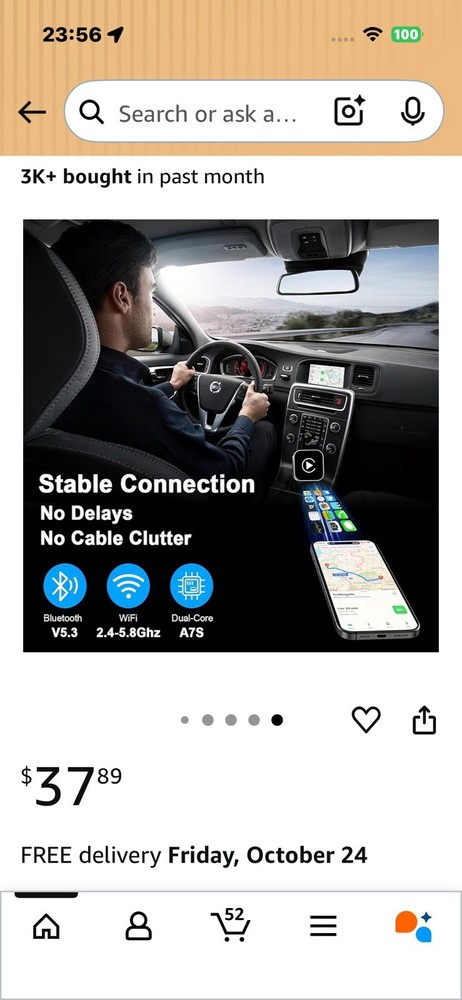 2026 Wireless Apple CarPlay/Android Auto Adapter Plug and Play