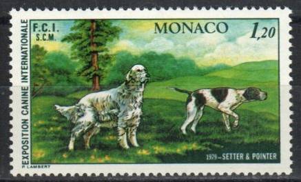 Monaco Stamp 1199  - Setter and pointer