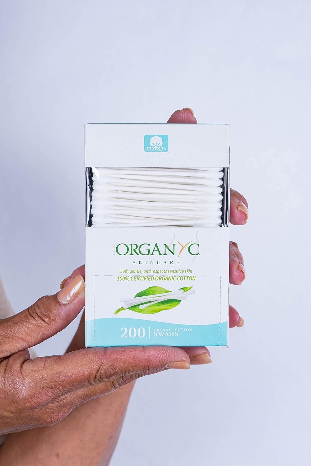 Certified Organic Cotton Swabs - No Man-Made Materials, 200 Count,