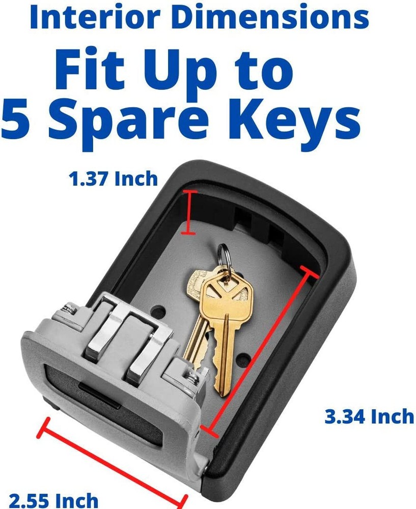 4-Digit Combination, 5 Key Capacity Security Key Lock Box