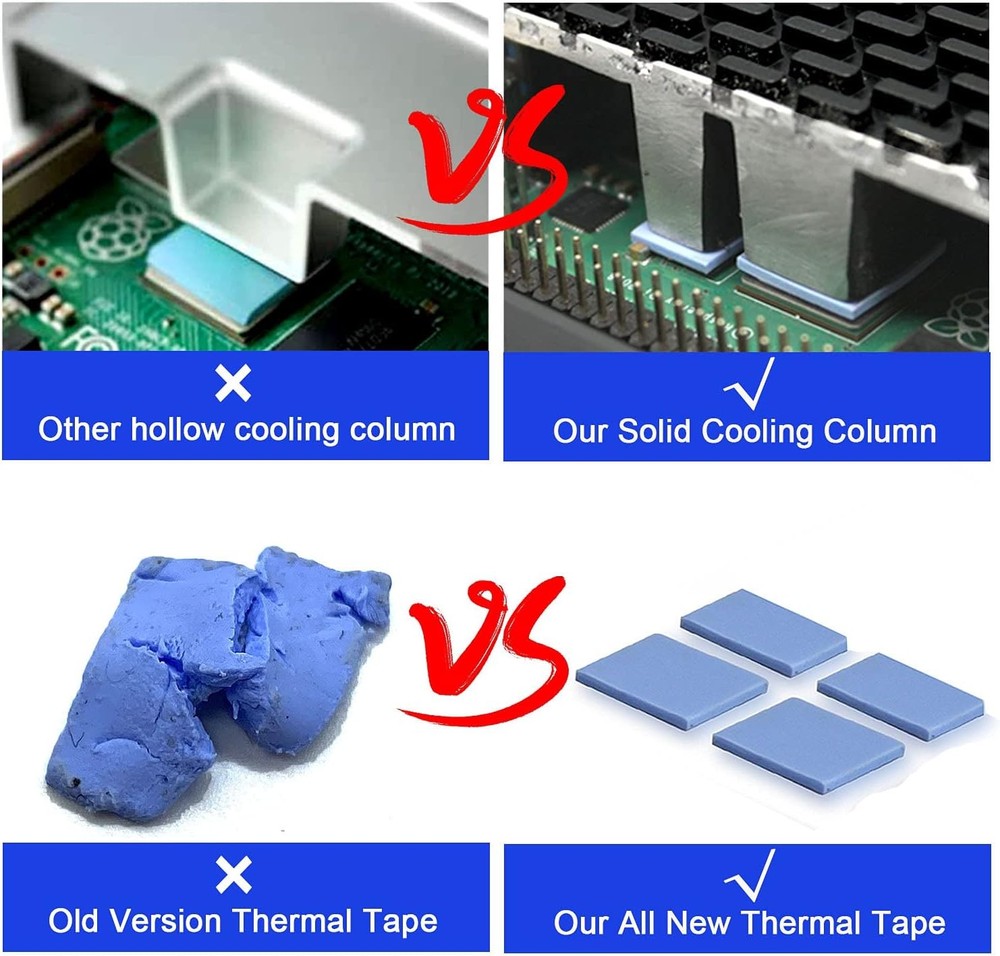 Raspberry Pi 4 Case, Aluminiun Raspberry Pi Case Passive Cooling with Heatsin...