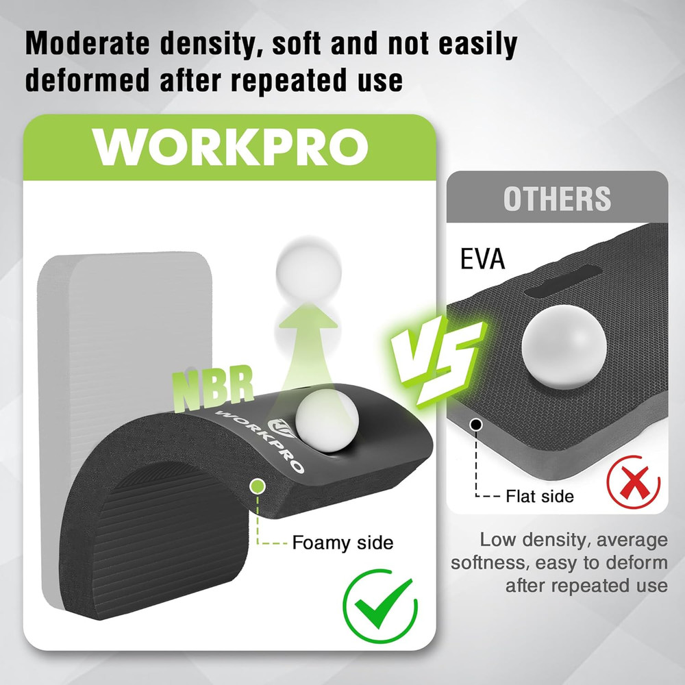 WORKPRO Extra Thick Kneeling Pad, Soft Foam Cushioning for Knee, Large Foam Knee
