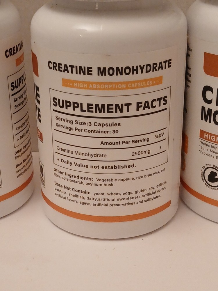 THREE Elevate Life Creatine Monohydrate 2500mg 90 Capsules Each Total 270