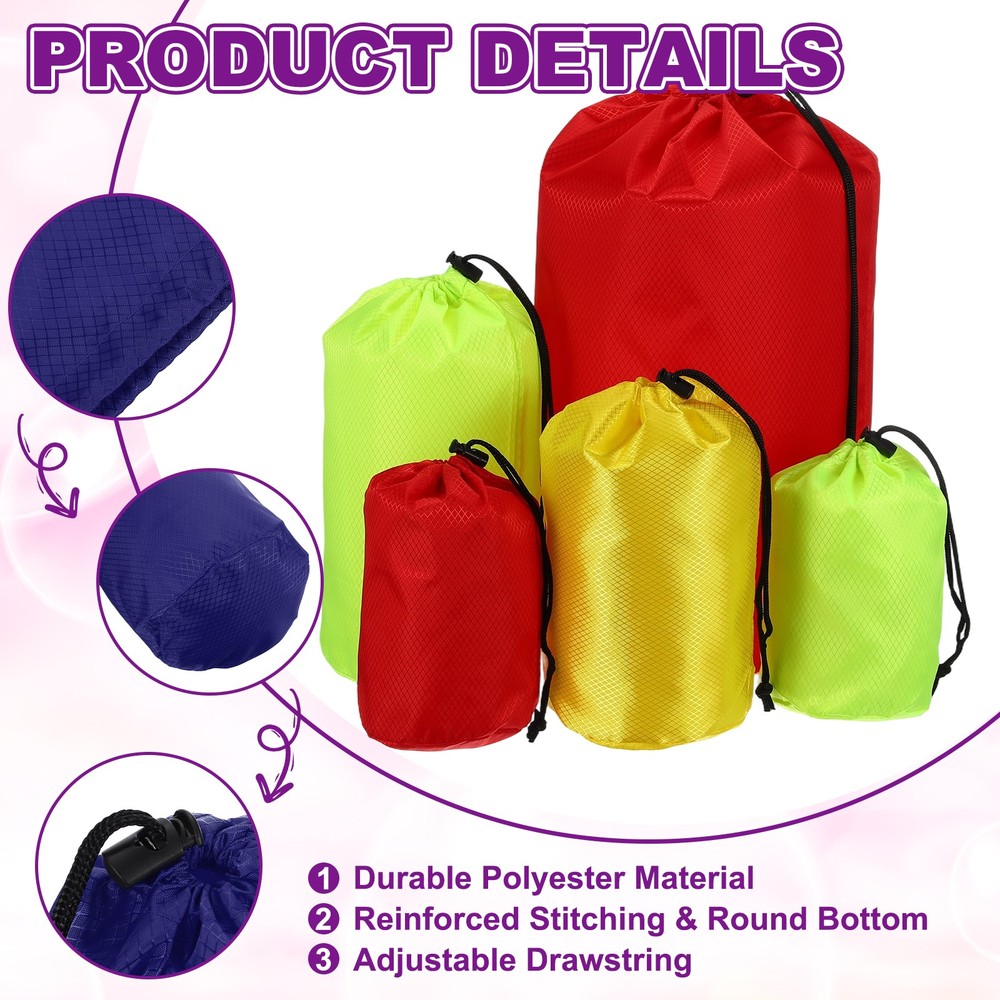 Stuff Sack Nylon Waterproof Storage Sacks 4x8 Inch Sapphire
