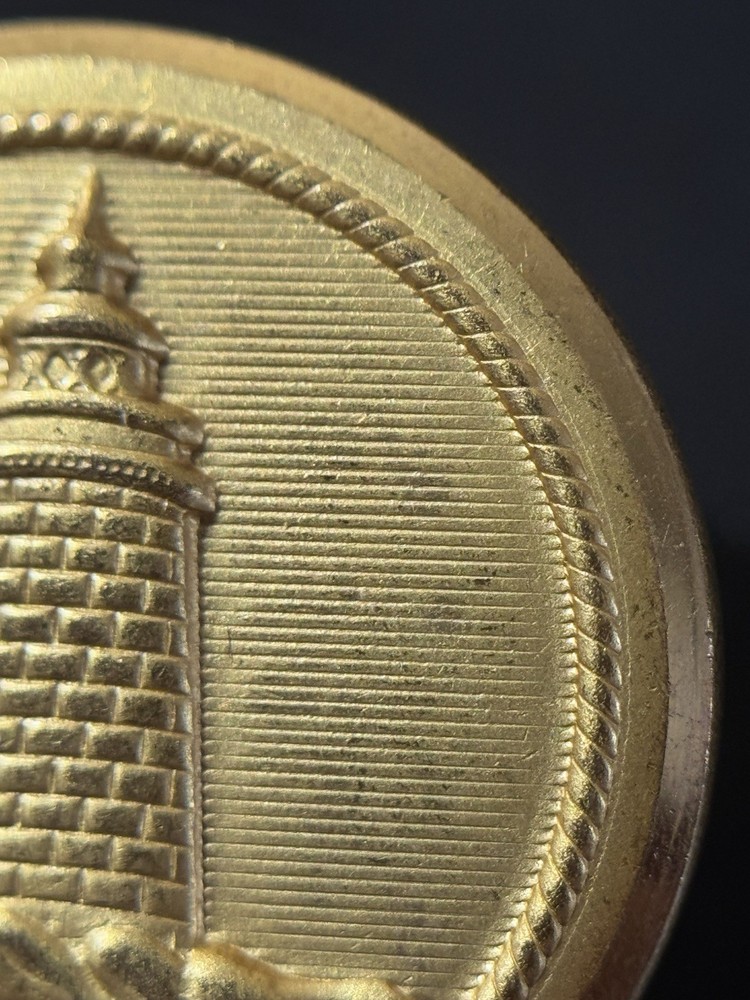 Vintage Gold Tone Lighthouse Service Button
