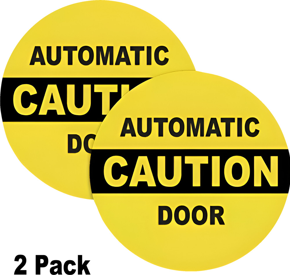2 Pack Caution Automatic Door sticker Decal