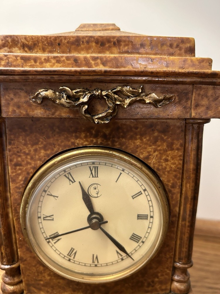 Marble Effect Resin Mantel Clock