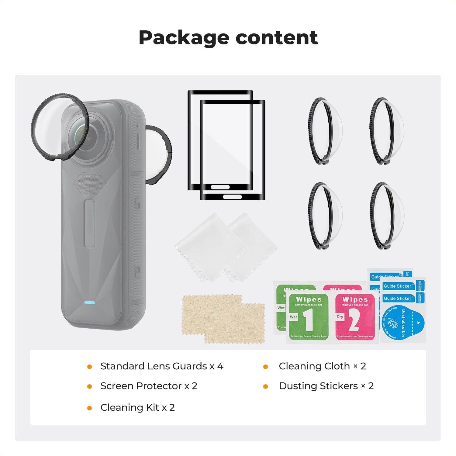 K&F Concept Insta360 X5 Lens Guards Tempered Optical Glass Lens Protector Cover