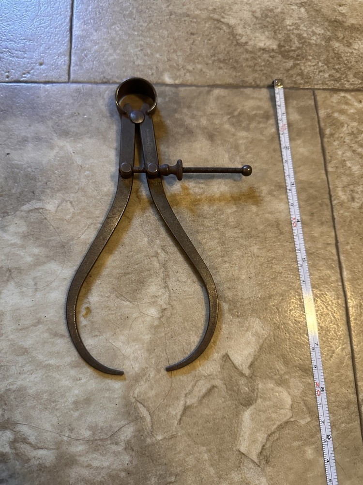 Vintage L.S. Starrett 8” Spring Joint Outside Caliper Tool Yankee Pattern
