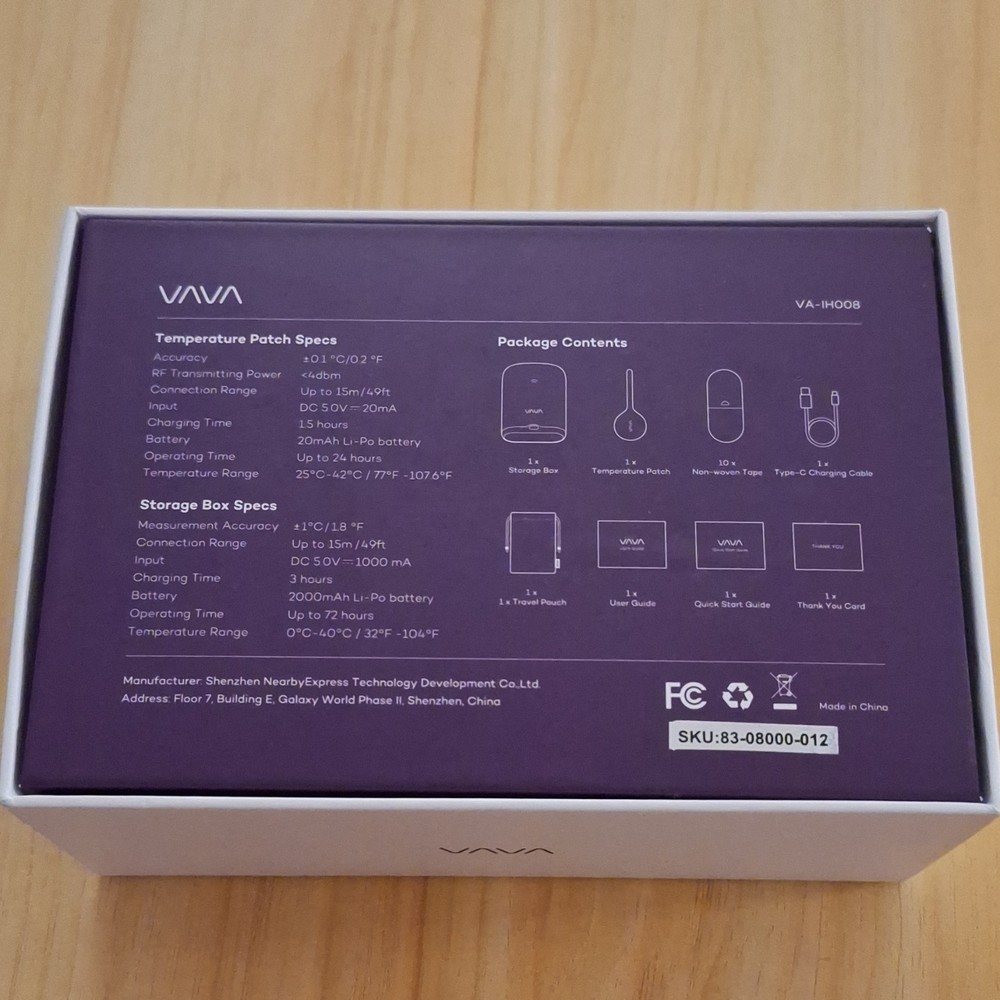 VAVA Smart Thermometer - Storage box (i.e. charger) with USB Cable