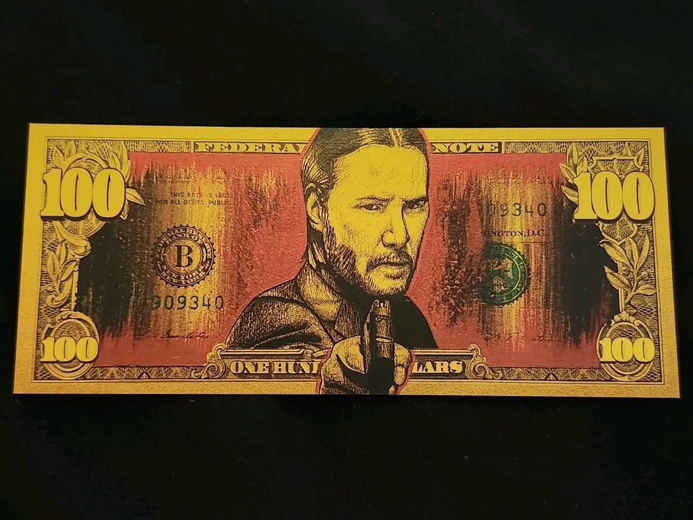 John Wick 24k Gold Plated Foil Banknote Novelty Collecting