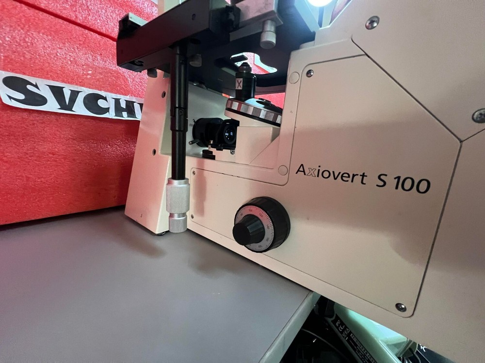 Zeiss Axiovert S100 Inverted Contrast Fluorescence Microscope with 2 Objectives