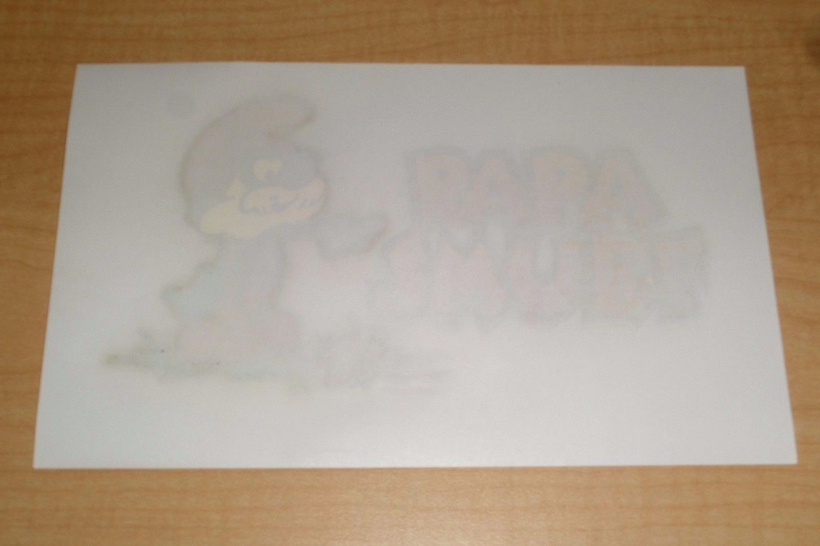 VINTAGE PAPA SMURF GLITTER SHIRT HEAT PRESS / IRON ON TRANSFER SHEET