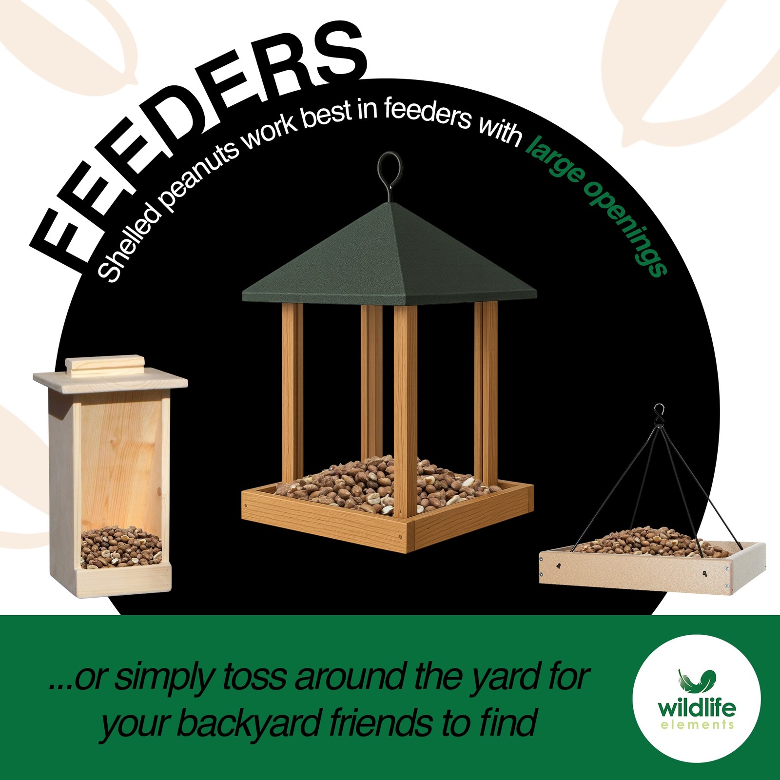 Wildlife Elements Shelled Peanuts for Birds, Squirrels, Wild Animal Food, 25lb