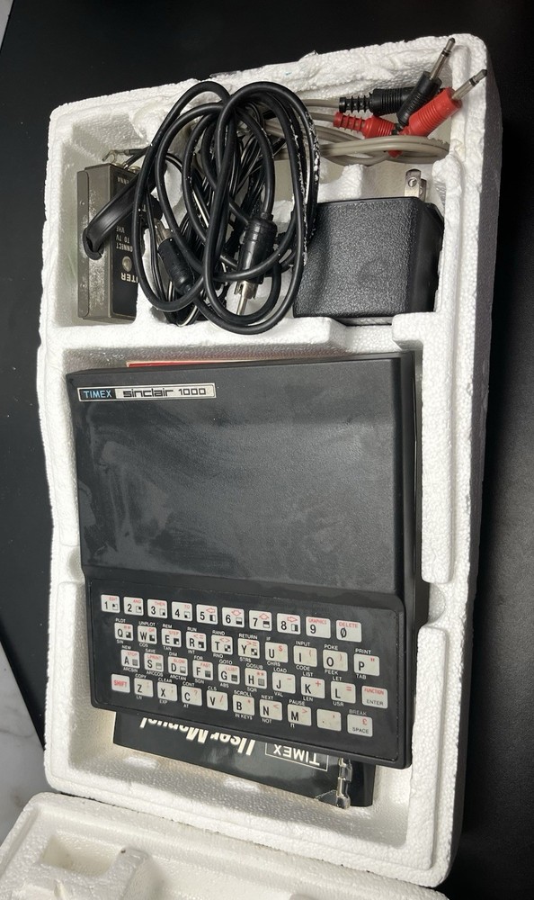 Timex Sinclair 1000 TS1000 Computer w/ Manual PSU Cords Styrofoam