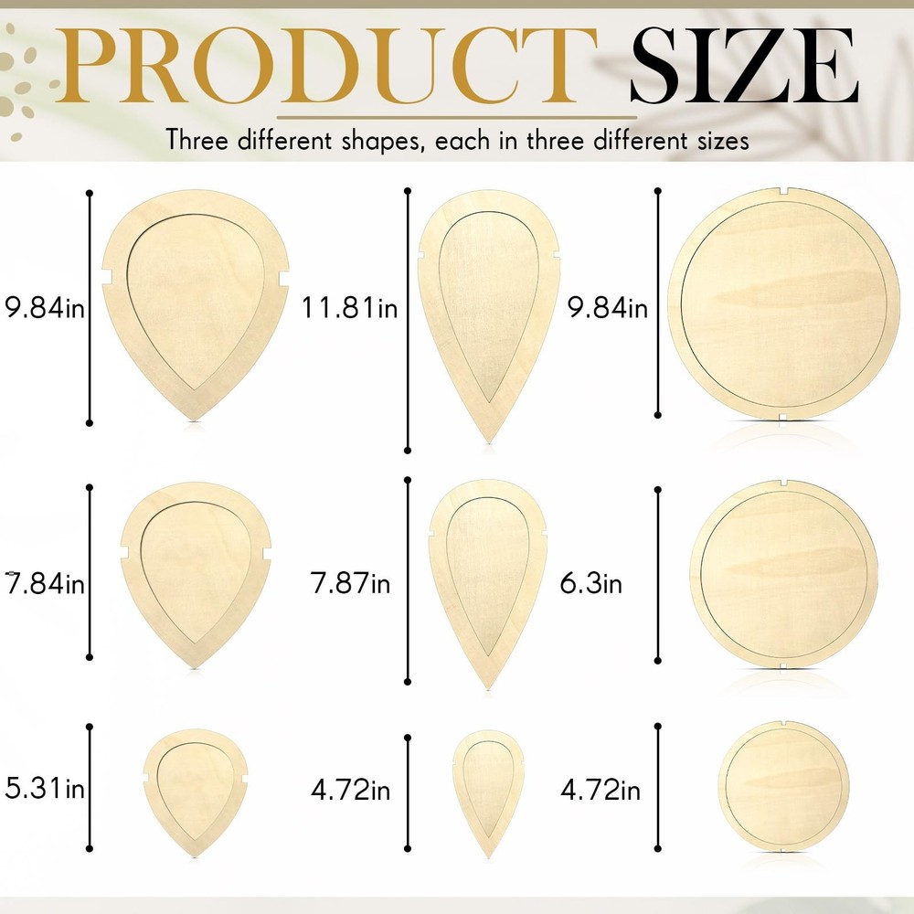 11 Pcs Macrame Leaf Cutting Molds and Comb Sets Wood Macrame Leaf Cutting Tem...