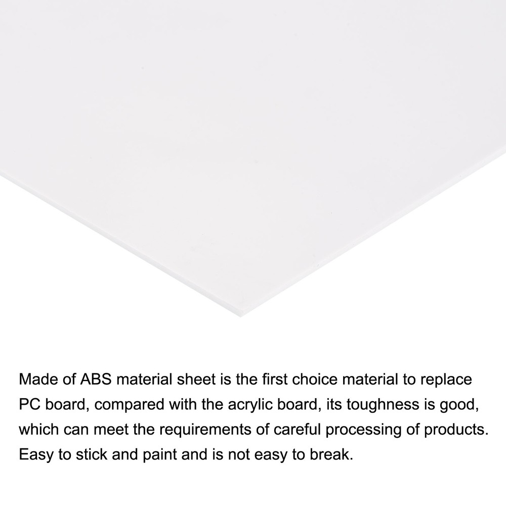 ABS Plastic Sheet 7 x 4 x 0.02" ABS Styrene Sheets White 3 Pcs