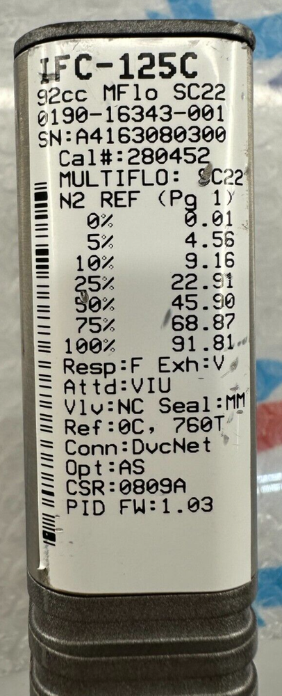 CELERITY IFC-125C/ SC22, mass flow controller