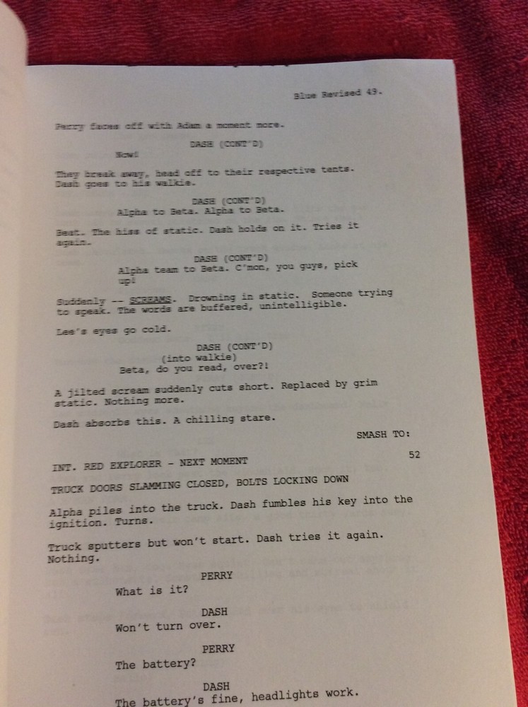 ORIGINAL SCRIPT BACKWOODS HAYLIE DUFF RYAN MERRIMAN DANNY NUCCI