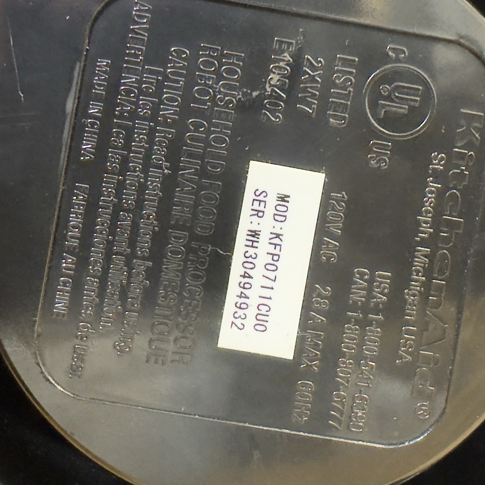 Kitchen Aid Food Processor Silver - 7 Cup - Model KFP0711