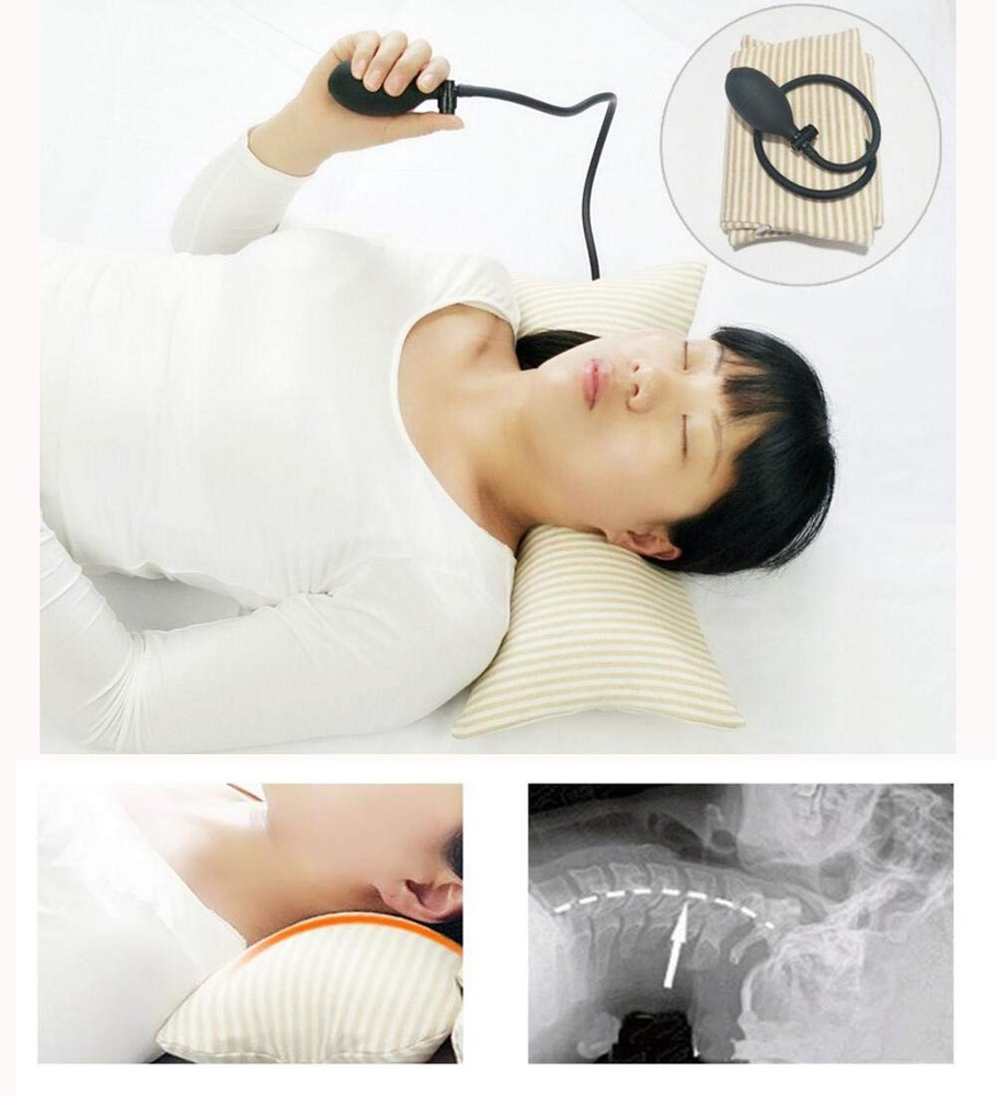 Inflatable Pillow Cushions Height Adjustable Neck Cervical Head Support Soft ...