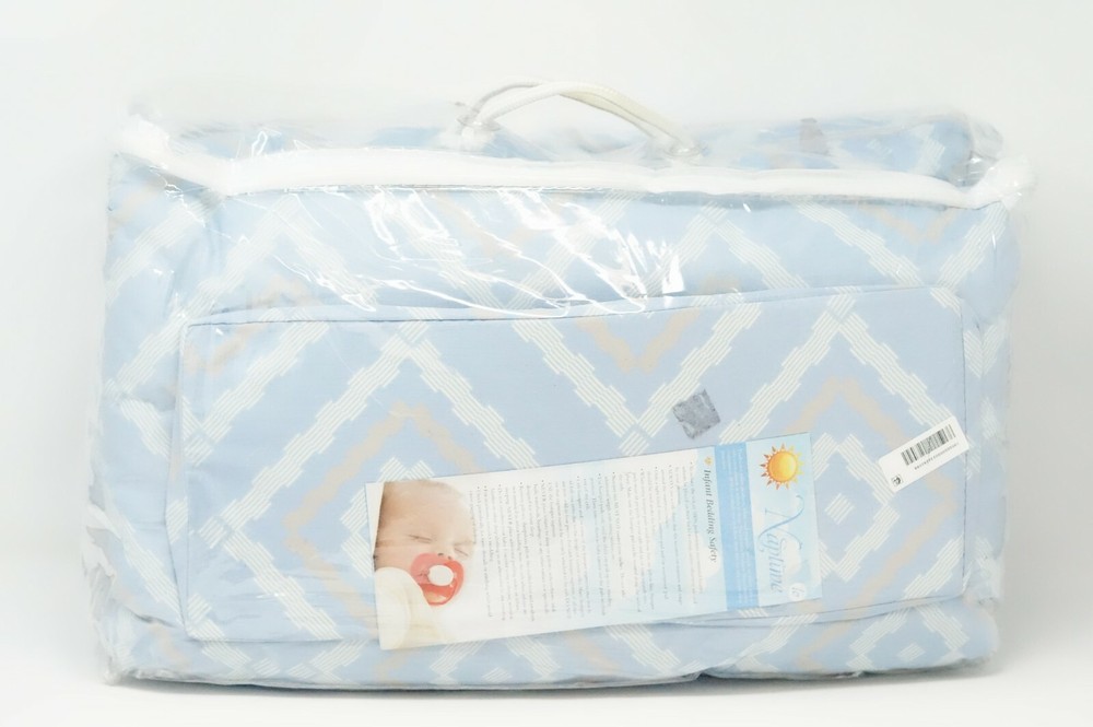 NoJo Geometric Diamond Elephant 8-Piece Crib Bedding Set - Blue