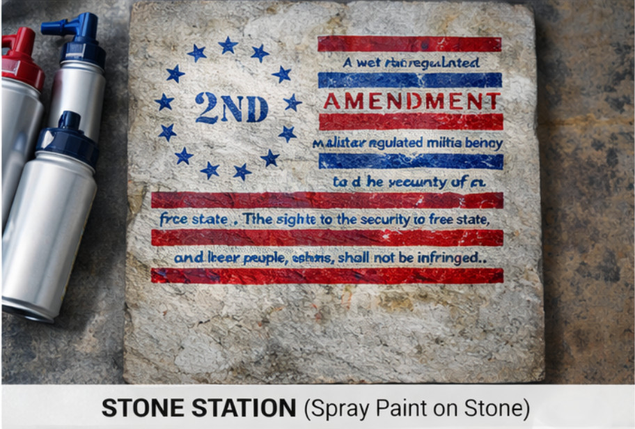 2nd Amendment American Flag Stencil, USA Flag Template, 2nd Amendment Template