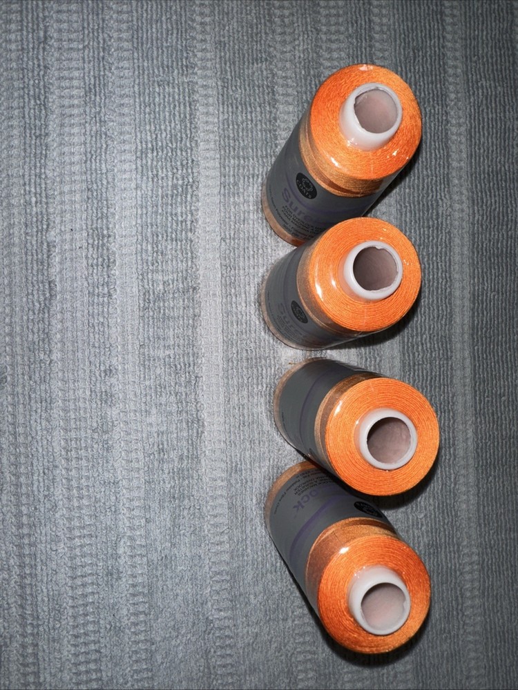 Coats Surelock 4 Spools 7630 Tangerine Orange Polyester Thread,3000 Yds
