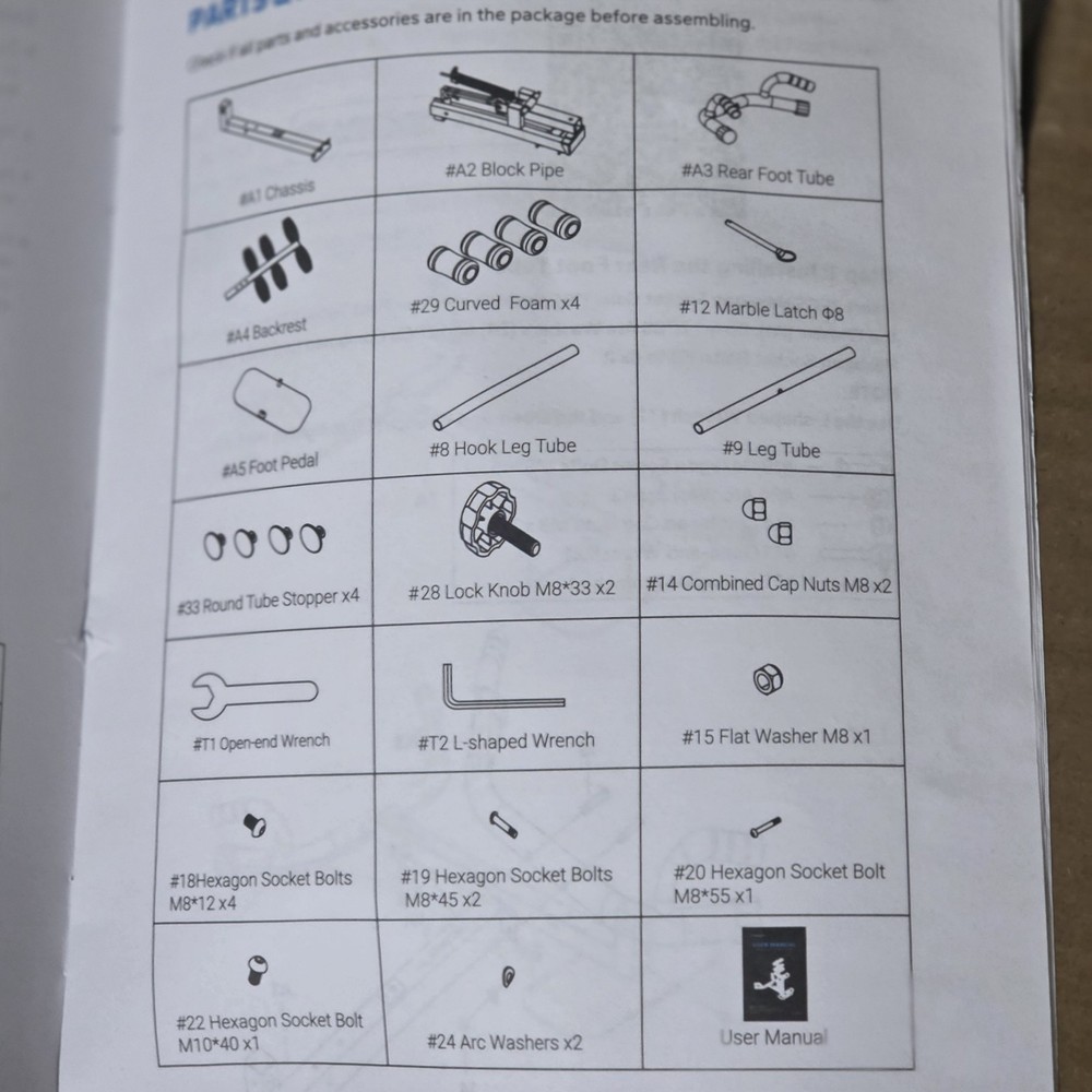 MERACH MR-2417 Deep Squat Machine PARTIAL Assembly Missing Hardware As-Is