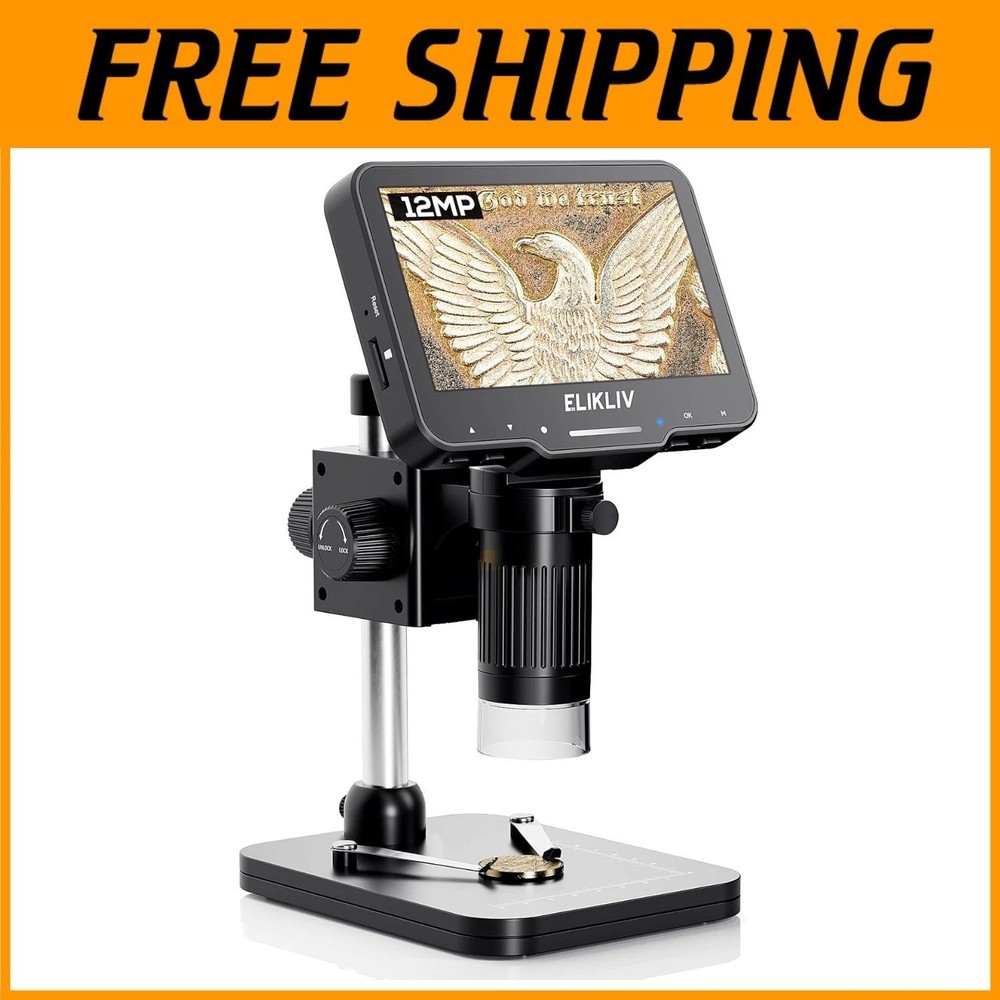 1000x Coin Microscope with 4.3'' LCD Screen