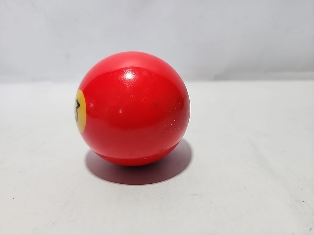 Vintage Replacement Billiard Pool Ball 2 1/4" Diameter #3 Solid Red Black Number
