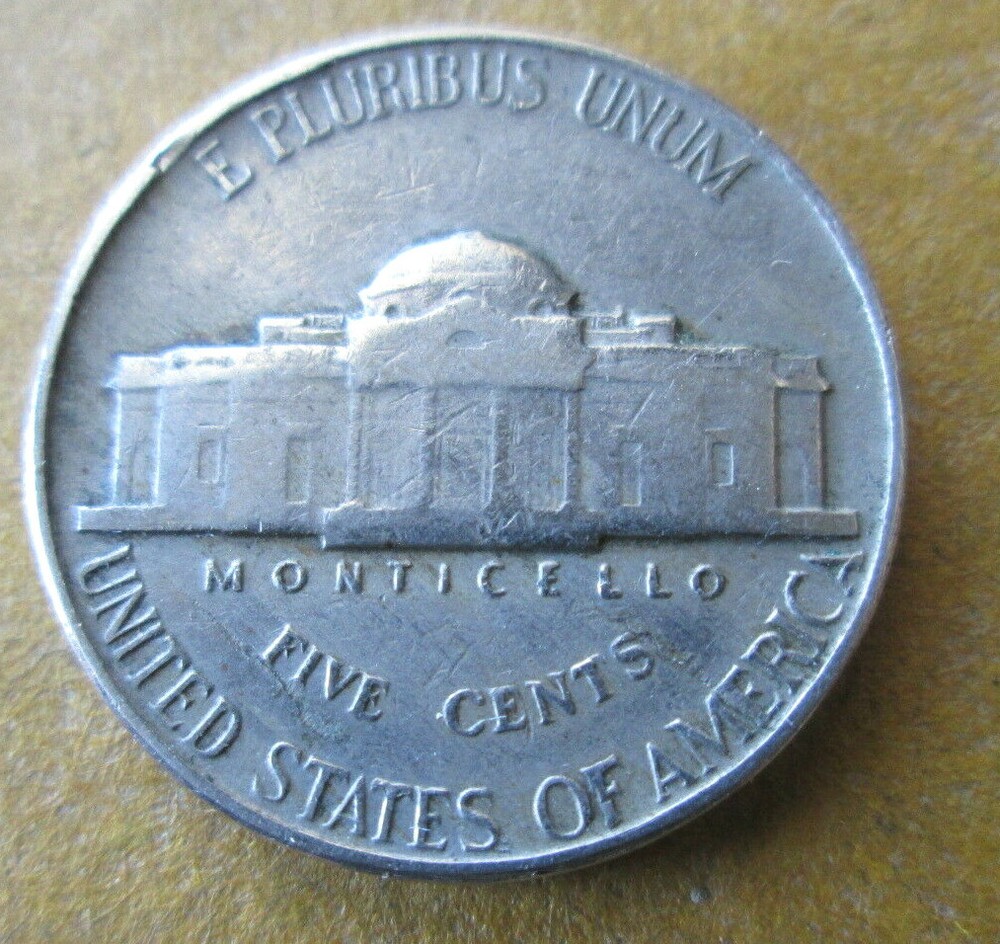 1948-P JEFFERSON, REVERSE PEELING LAMINATION ERROR, VF DETAILS, CIRCULATED