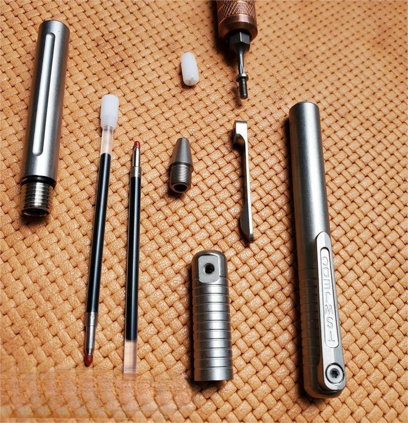 Compact TC4 Titanium Alloy Signature Pen Pocket Ballpoint Pen Outdoor Travel EDC