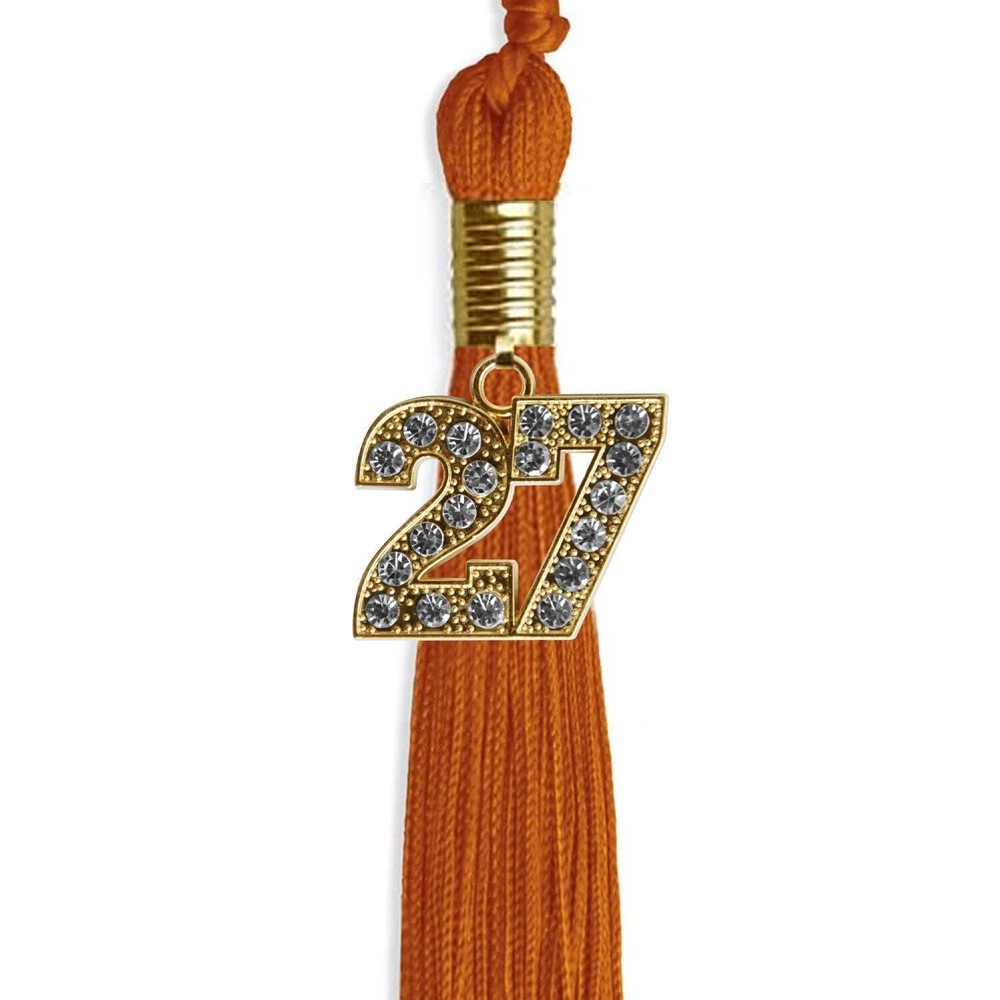 Endea Graduation Orange Tassel With Gold Date Drop
