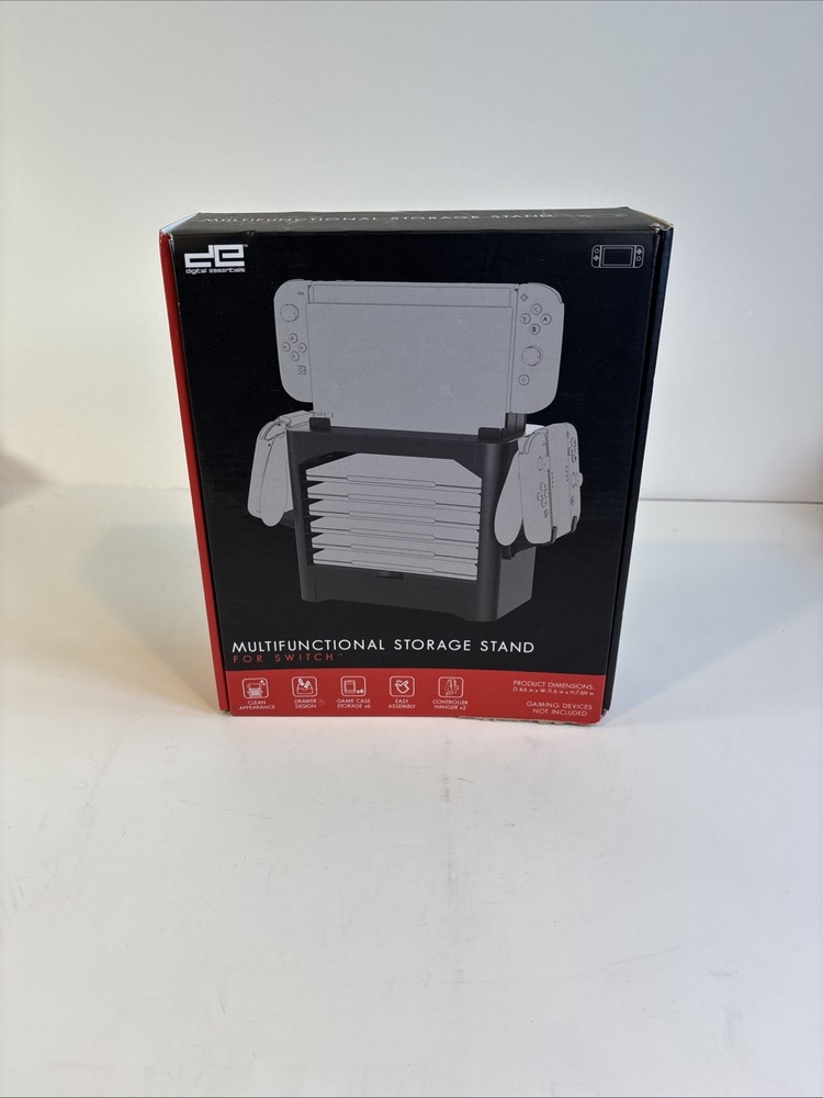 Nintendo Switch Storage Tower Stand | Game Disk Rack & Controller Holder - Black