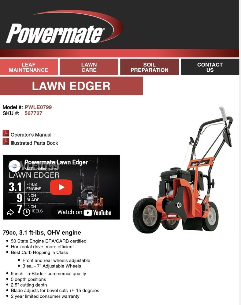 Powermate Lawn Edger (PWLE0799)