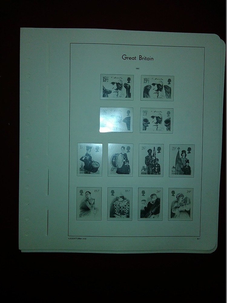 LIGHTHOUSE Commemorative Hingeless album pages Great Britain 1980-85 Used 85.02