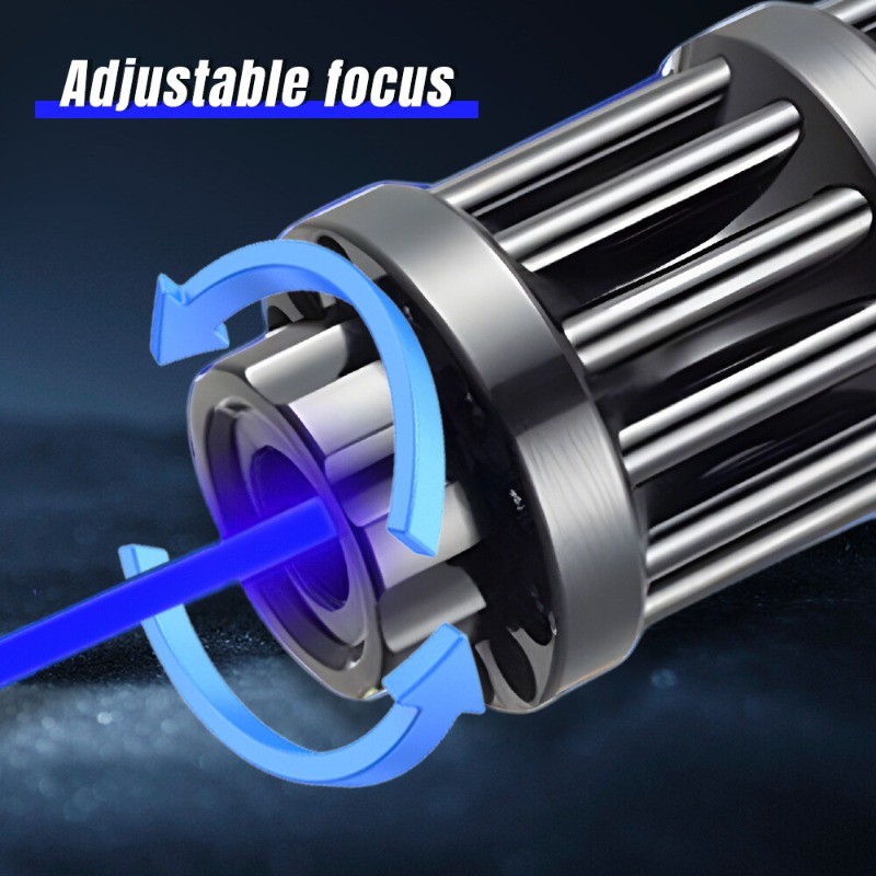 10Watt Adjustable High Power Blue Burning Laser Pointer Visible Dot Torch Light