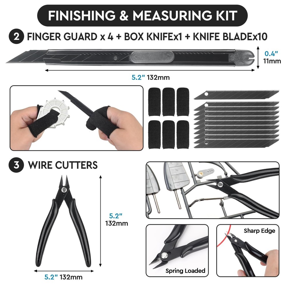 3D Printer Tools Kit Essential, Printing Kit, Black