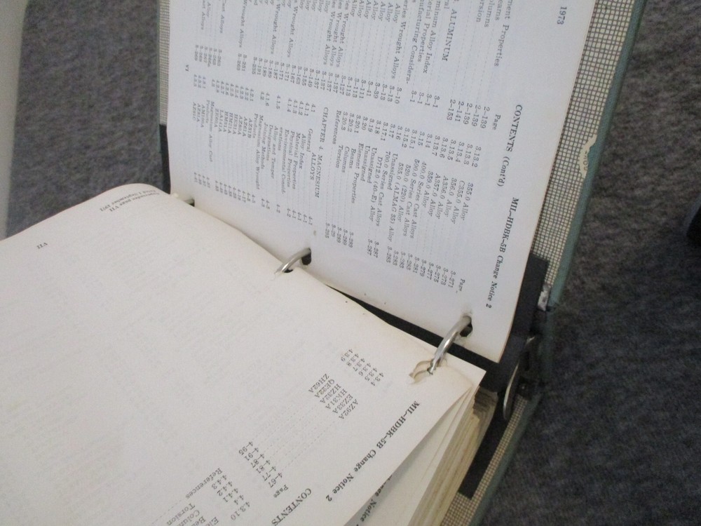 DOD/NASA AEROSPACE VEHICLE STRUCTURES METALLIC MATERIALS & ELEMENTS BOOK - #4600