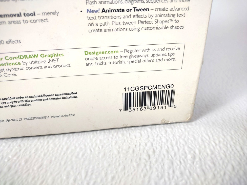 NOB Corel Draw Graphics Suite 11 (Retail) - Full Version for Mac, Windows