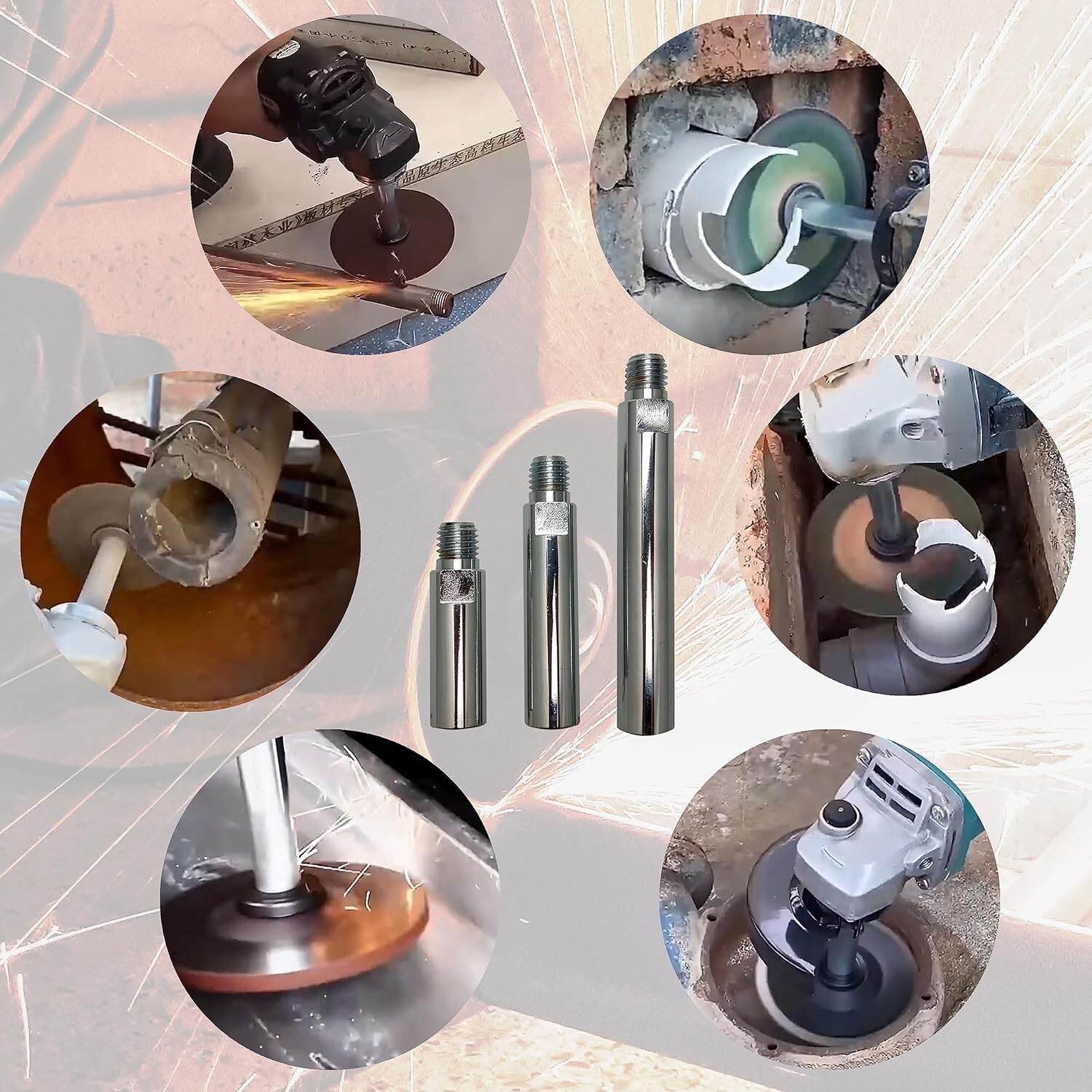 5/8"-11 Angle Grinder Extension Shaft Connecting Rod with Grinder Adjustable