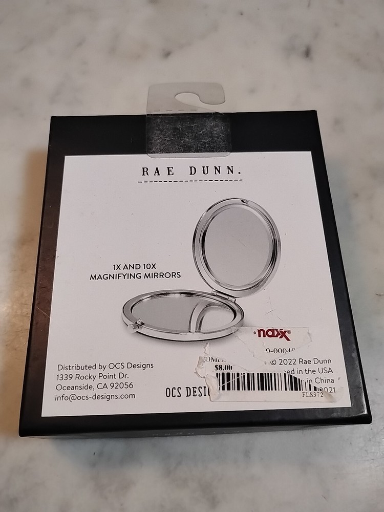 Rae Dunn DREAM BIG Rainbow White Compact Makeup Mirror