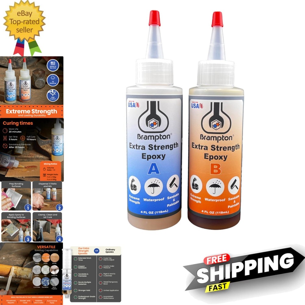 Brampton Impact-Resistant 2-Part Epoxy - 20 Min Work Life, Multi-Surface Use