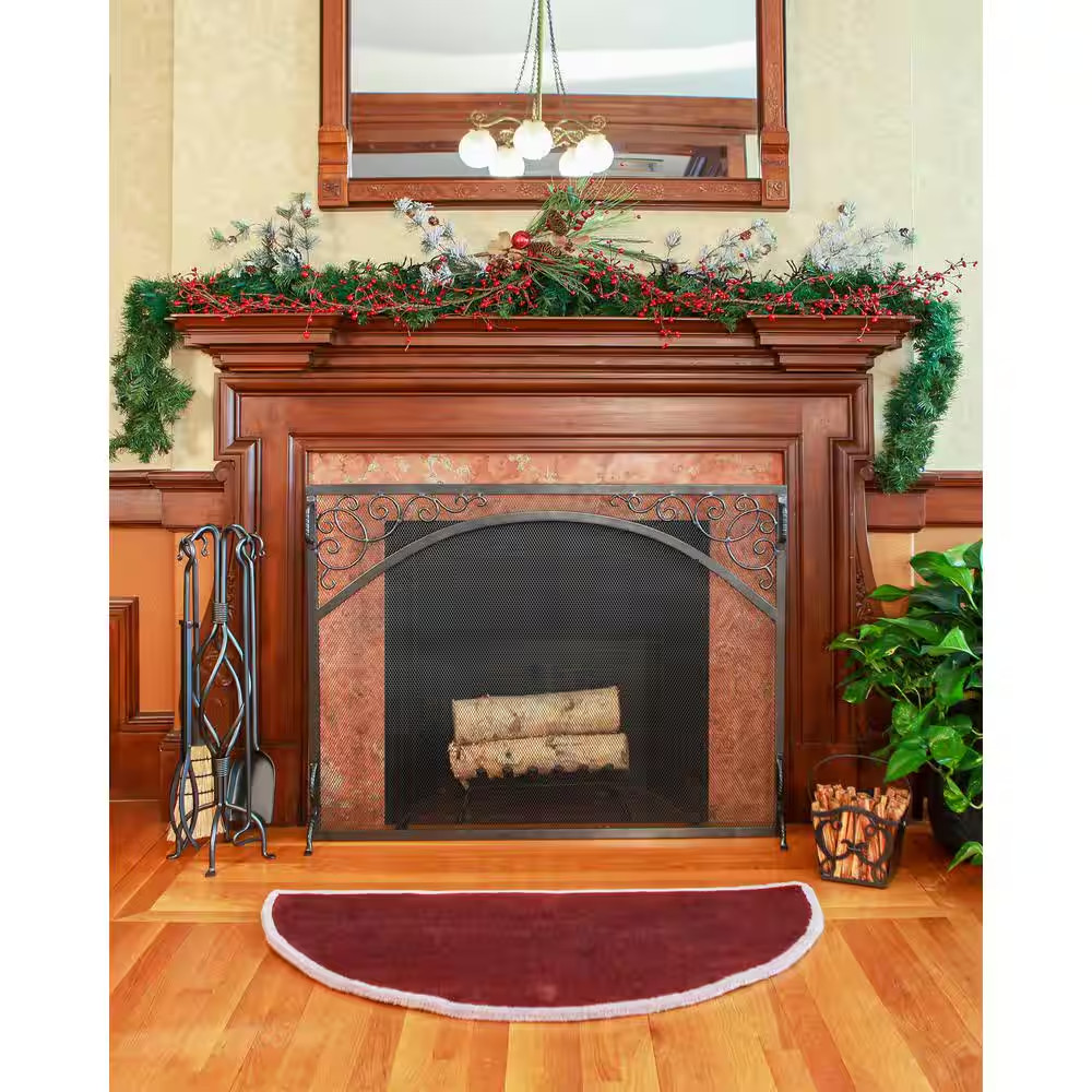 44 In. L Graphite 1-Panel Sterling Flat Fireplace Screen
