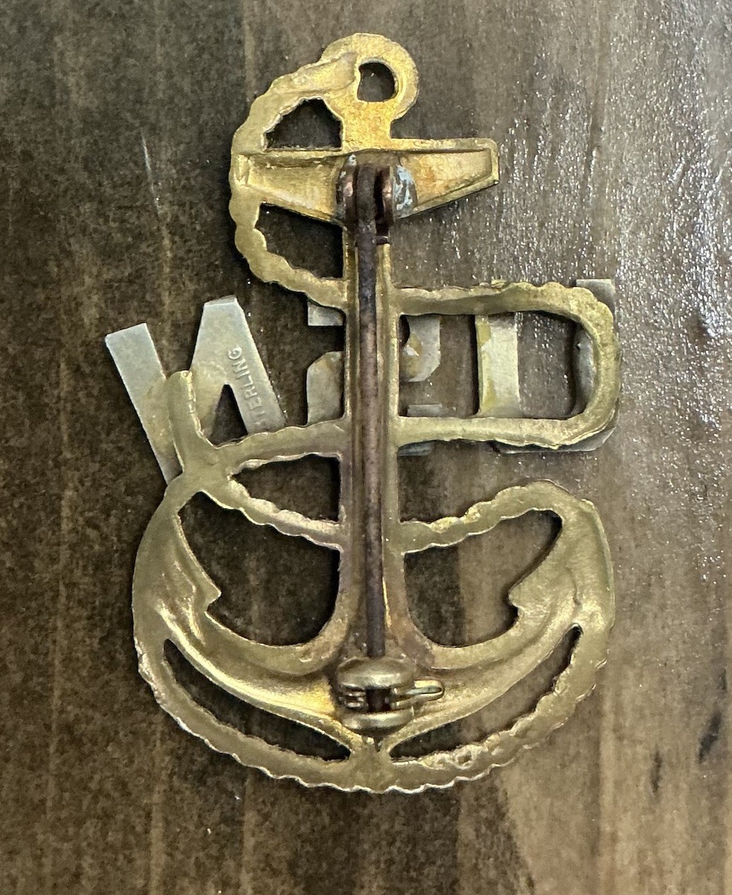 WWI / WWII US Navy CPO Hat Badge US Navy Chief Petty Officer Missing Pin