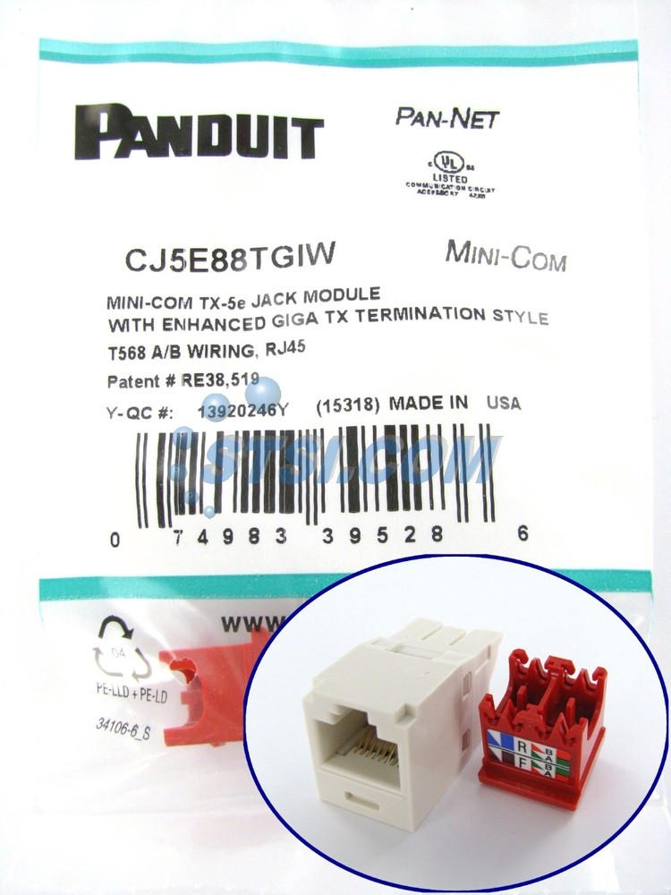 Panduit CJ5E88TGIW Cat5e Mini-Com Jack Off-White ~STSI