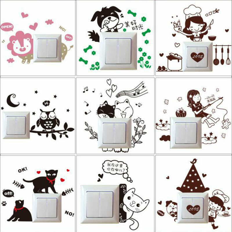 Kitchen Light Switch Sticker Removable Cute Cook Vinyl Wall Decal Home Decor ✿