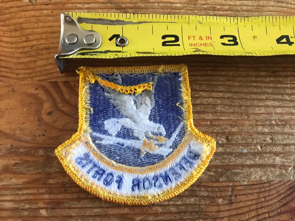 Defensor Fortis Patch Embroidered Eagle Logo U.S. Air Force Blur Gold