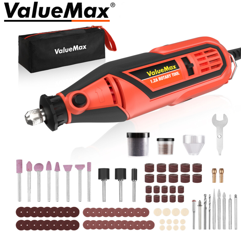 ValueMax 1.2Amp Corded Dremel Rotary Tool Kit 5 Variable Speed with Storage Case